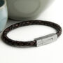 Personalised Men's Leather Bracelet With Tube Clasp, thumbnail 1 of 5