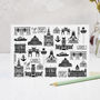 Liverpool Illustrated Black And White Greeting Card, thumbnail 2 of 6