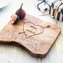 Personalised Carved Heart Cheese Board, thumbnail 1 of 5