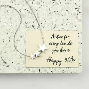30th Birthday Stars Necklace, A Star For Every Decade, 4 of 7