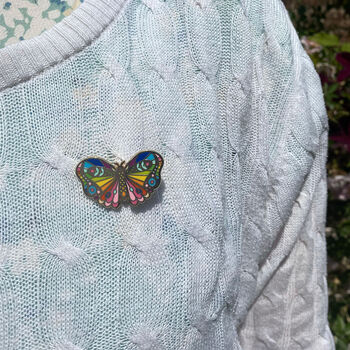 Bright Rainbow Butterfly Enamel Pin Badge, 5 of 11
