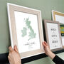 Personalised UK Engagement Map Print, thumbnail 1 of 10