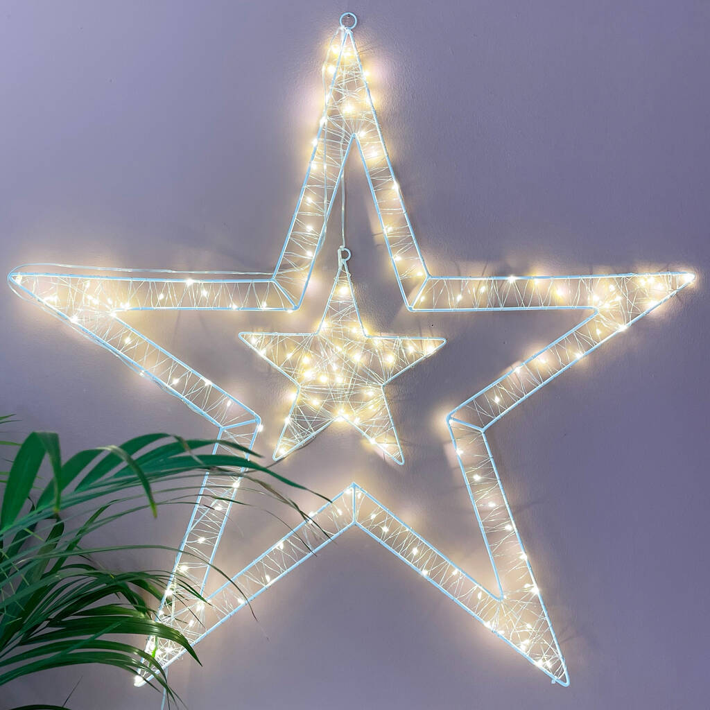 Large Hanging Double Star LED Light, 1 of 2