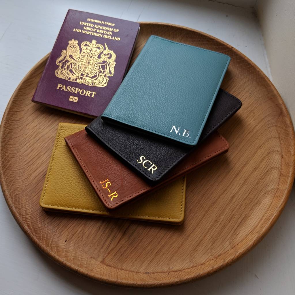 Foiled Personalised Leather Passport Cover, 1 of 5