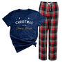 Family Matching Christmas Pyjamas Red And Navy Check, thumbnail 1 of 6