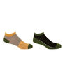 Oxford Stripe Mustard And Polka Khaki Men's Trainer Socks, thumbnail 1 of 8