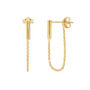Gold Vermeil Bar And Chain Dangle Ear Stud Earrings, thumbnail 1 of 7