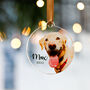 Dogs First Christmas Personalised Photo Bauble, thumbnail 4 of 6