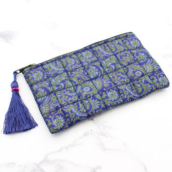 Silk Sari Upcycled Quilted Jewellery Bag, 5 of 7