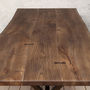 Chelsea X Shaped Live Edge Brown Oak Dining Table, thumbnail 6 of 6