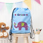 Personalised Girl's Sky Blue Waterproof Swim Bag, thumbnail 3 of 12