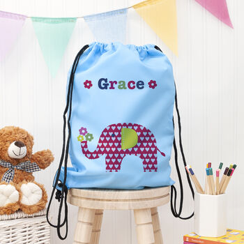 Personalised Girl's Sky Blue Waterproof Swim Bag, 3 of 12