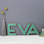 Wooden Letters And Numbers Painted In Metallic Colours, thumbnail 4 of 7