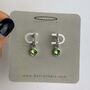 Sterling Silver Birthstone Charm Huggies Earrings, thumbnail 11 of 12