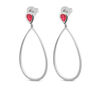 Petal Drop Earrings With Pear Cut Ruby, thumbnail 1 of 6