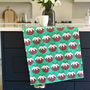 Christmas Puddings Linen Tea Towel, thumbnail 1 of 2