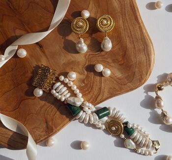 Baroque Pearls And Jade Bracelet, 4 of 9
