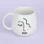 G Decor Large Mug With Abstract Face Design, thumbnail 4 of 5