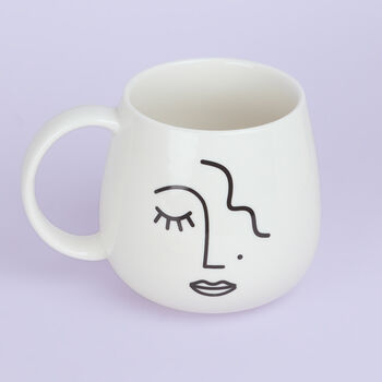 G Decor Large Mug With Abstract Face Design, 4 of 5