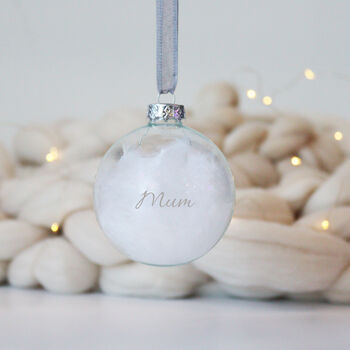 Personalised Glass Memory Feather Bauble, 3 of 6