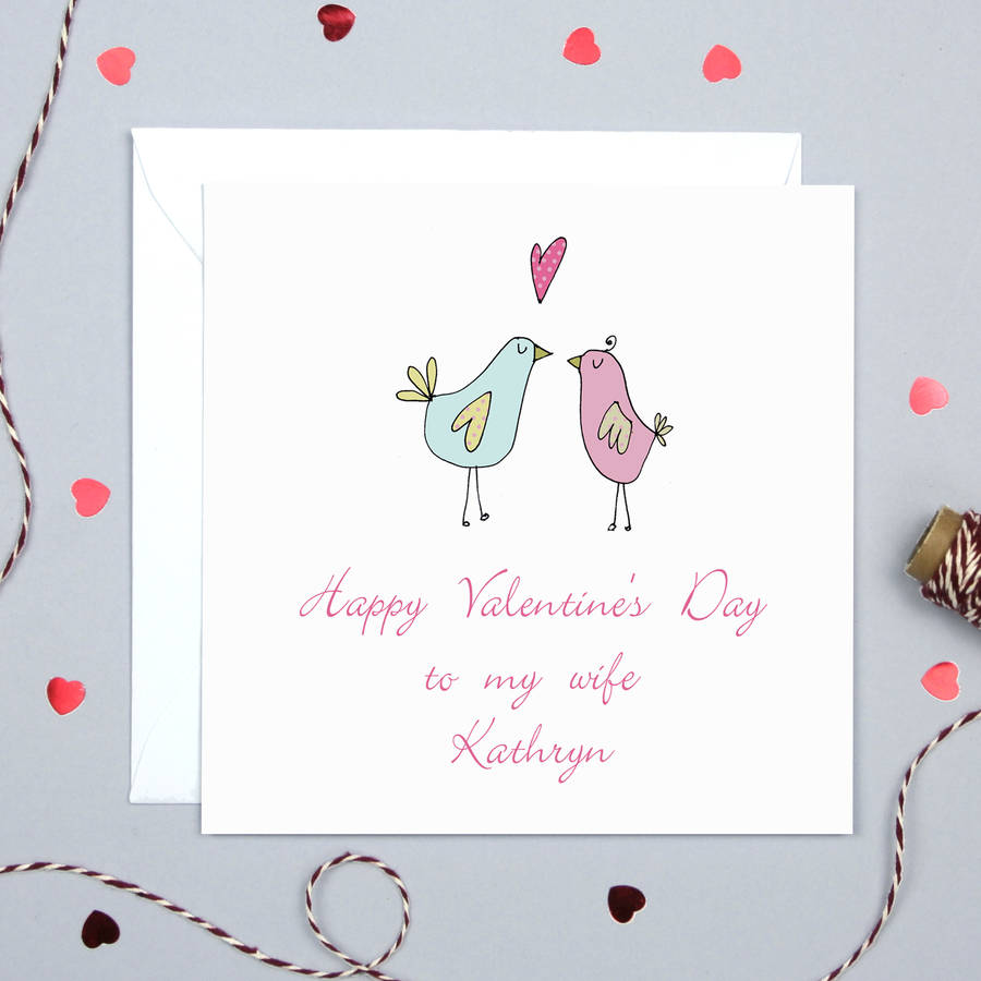 Personalised Love Birds Valentine's Card By Molly Moo Designs ...