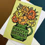 70s Bouquet Birthday Card, thumbnail 1 of 3