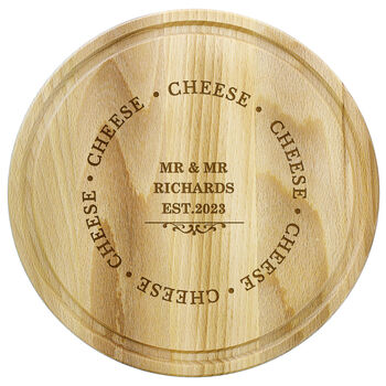 Personalised Cheese Round Wooden Chopping Board, 5 of 8