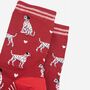 Dalmatian Dogs Bamboo Socks Women's Red, thumbnail 2 of 4
