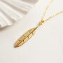 Gold Plated Feather Necklace, thumbnail 1 of 4
