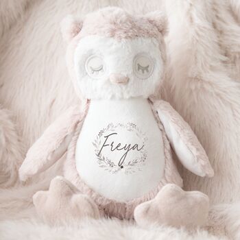 Personalised Soft Owl Teddy For New Baby, 3 of 4