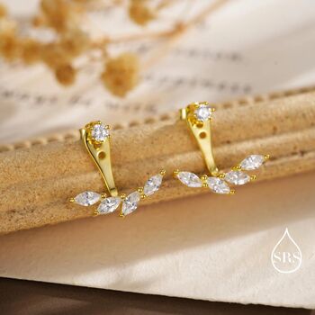 Marquise Cz Cluster Ear Jacket In Sterling Silver, 5 of 12