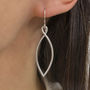 Handmade Sterling Silver Leaf Outline Earrings, thumbnail 1 of 5