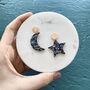 Mix And Match Moon And Star Statement Drop Earrings, thumbnail 1 of 5