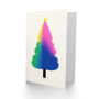 Tree Colourful Colour Modern Xmas Christmas Card, thumbnail 2 of 4