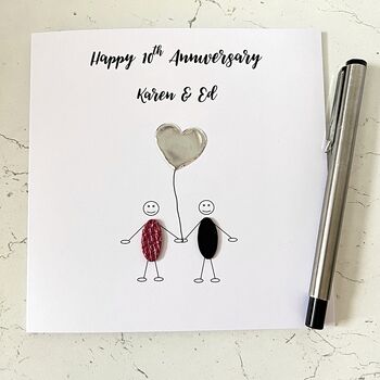 Personalised 10th Wedding Anniversary Card, 2 of 7