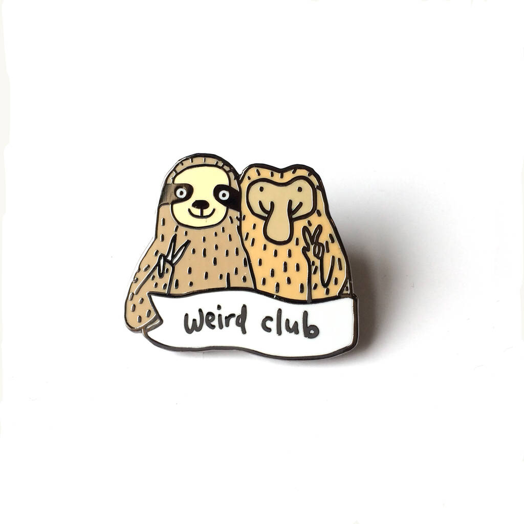 Weird Club Sloth Enamel Pin Badge, 1 of 3