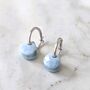 Blue Opal Teardrop October Birthstone Earrings, Silver, thumbnail 1 of 5