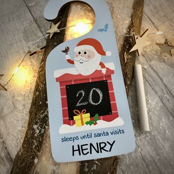 Personalised Santa Countdown To Christmas Door Hanger, 2 of 2