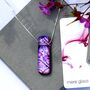 Purple Fused Glass Sterling Silver Pendant Necklace, thumbnail 4 of 12