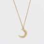 Gold Nightshade Moon Pendant Necklace, thumbnail 4 of 8
