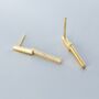 Sterling Silver Crystal Bar Dangle Stud Earrings, thumbnail 4 of 4