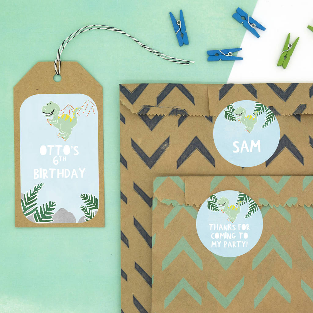 personalised dinosaur stickers by cotton twist