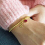 Gold Plated Initial And Birthstone Star Bracelet, thumbnail 3 of 6