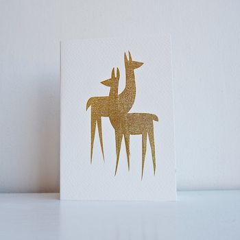 Handmade Gold Foil Llama Couple Birthday Card, 2 of 8