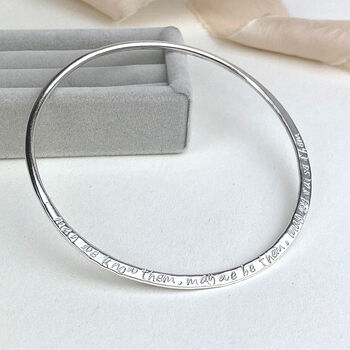 The Angel Personalised Hammered Bangle, 2 of 5