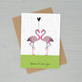 Flamingos In Love Greetings Card, thumbnail 1 of 2