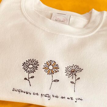 Embroidered 'Sunflowers Are Pretty' Sweater, 5 of 5