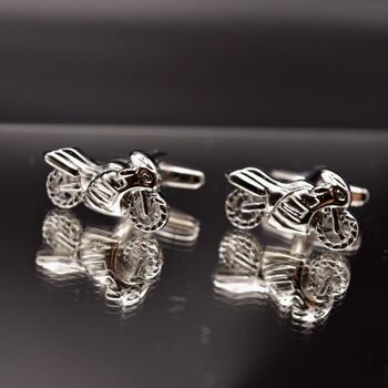 Motorbike Silver Cufflinks Gift Rider, 4 of 5