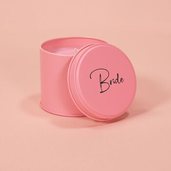 Personalised Bride Pink Tin Candle, 2 of 3