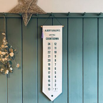 Personalised Cotton Banner Advent Calendar, 3 of 4
